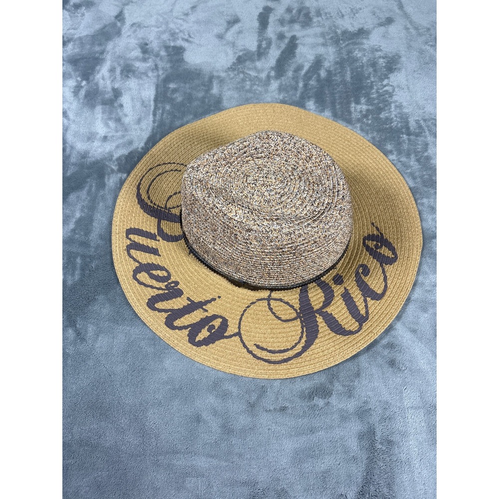 Robin Ruth Women Puerto Rico Wide Brim Sun Hat OSFM Tan Brown Woven Paper